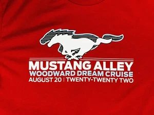 2022 WOODWARD DREAM CRUISE FORD MUSTANG ALLEY VOLUNTEER SHIRT DETROIT MICHIGAN - Picture 1 of 5