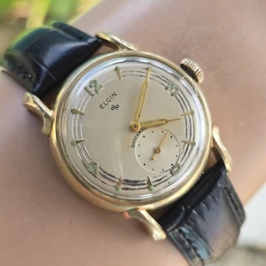 Vintage ELGIN shockmaster men's manual wind cal.687 USA 1950s - Picture 1 of 22