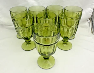 Libbey Gibraltar Vasos Verde Oliva 6 7/8" Patas Copas de Agua 8 Defecto Pesado - Imagen 1 de 16