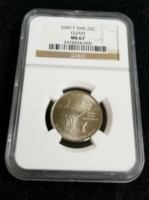 2009-P SMS 25c Guam Quarter-NGC MS67 - Image 1 of 2