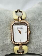 Badgley Mischka BA/1192RGWT Swarovski White Enamel Rose Gold Tone Women's Watch