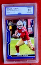 2023 Leaf Draft Brock Purdy Blue Parallel #B1-1 CCG 10 Gem Mint
