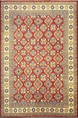 Geometric Kazak | Hand-Knotted Area Rug | Ralph Lauren Inspired Carpet 9'x12' Foto 1 de 2
