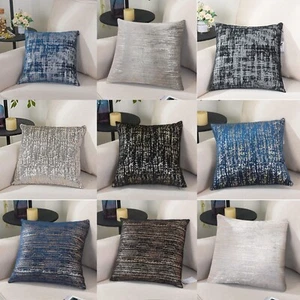 Luxury Modern Foil French Velvet Cushion Covers 43x43cm 50x50cm 55x55cm 60x60cm - Picture 1 of 33
