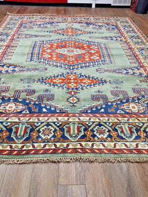 IMPRESIONANTE ALFOMBRA TURCA 9X12 SERAPI HEREZ, VIBRANTE PALETA DE COLORES FRESCOS ESQUEMA MODERNO Foto 1 de 4