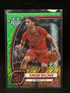 2024-25 Bowman University Chrome #71 Simeon Wilcher Green Shimmer Refractor - Picture 1 of 2