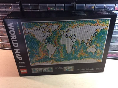 New Sealed Retired Lego Art #31203 World Map 11,695pcs School Frame Hanging - Image 1 of 4