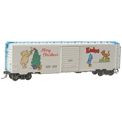 Kadee #6934 Winnie-the-Pooh 2025 Christmas Car w/ Blue Details RTR 50' Boxcar HO - Image 1 of 4