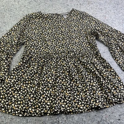 Blusa Kate & Mallory Floral Peplum L. Paisley Sobre Fondo Negro. Manga campana Foto 1 de 4