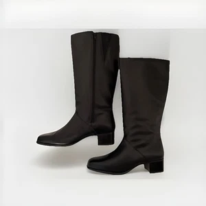 Neu Regence Made in Canada Echtleder Reitstiefel Damen 11B schwarz Reißverschluss - Bild 1 von 7