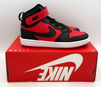Tênis Nike Court Borough Mid 2 (PSV) infantil 13Y vermelho preto branco CD7783 602 - Imagem 1 de 4
