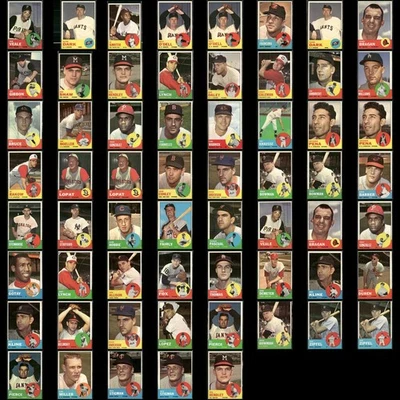 Lote de tarjetas de béisbol 1963 Topps - 61 tarjetas vintage - colección a granel Foto 1 de 4
