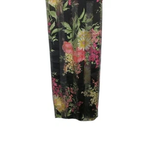Bufanda Floral NEGRA 64" X 14" POLIÉSTER HECHA EN INDIA - Imagen 1 de 5