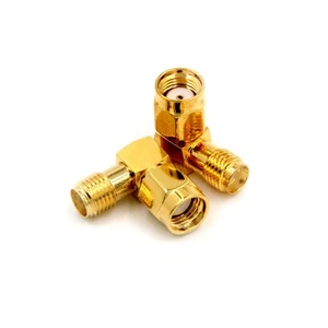 2x Adapter 90° RP.SMA male jack to SMA female jack connector right angle M/F .GJ - Zdjęcie 1 z 6