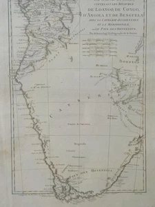LOANGO, Kongo, Angola, Südafrika, Hottentottenländer. Kupferstichkarte 1787  - Picture 1 of 3