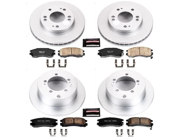 Kit de pastilha de freio dianteiro e traseiro e rotor para 1994-1999 Mitsubishi Eclipse HQ168WX - Imagem 1 de 1