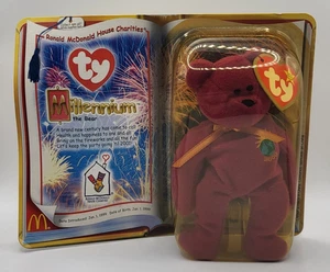 McDonalds TY Millennium the Bear Beanie Baby RARE Retired Jan 1, 1999 DOB - Picture 1 of 2