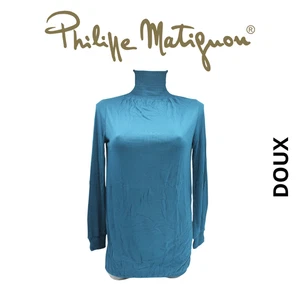 Maglia MAXI Manica Lunga con Collo Dolcevita, Blu Artico, DOUX Philippe Matignon - Foto 1 di 3