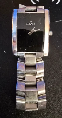 Reloj Movado Mujer Eliro Acero Inoxidable Plateado Rectángulo Suizo para Piezas Foto 1 de 4