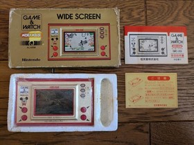 NINTENDO GAME & And Watch Mickey Mouse w/ BOX  MANUAL Paper & Bag 1981 JAPAN