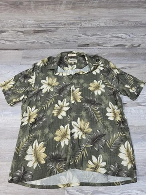 Campia Moda Mens Green Hawaiian Button Up Shirt Size Large Short Sleeve Rayon - Image 1 of 4