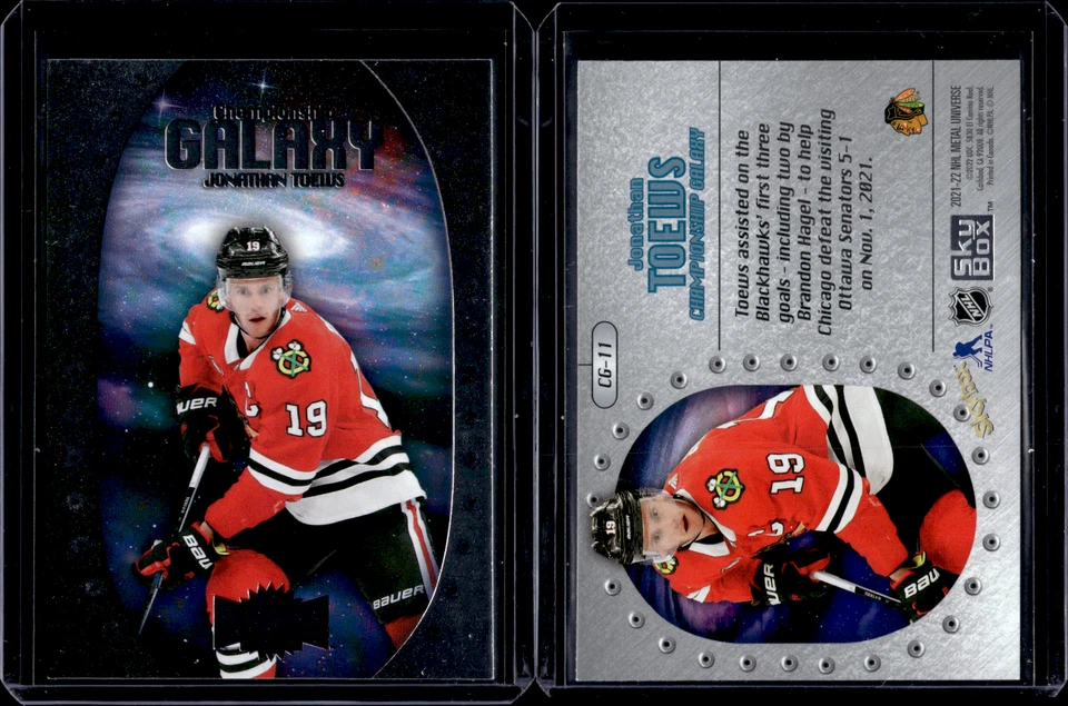 2021-22 SkyBox NHL Metal Universe Championship Galaxy #CG-11 Jonathan Toews - Image 1 of 1