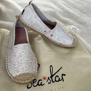Sea Star Shoes Girls US 1 Pink White Floral Beachcomber Espadrille Neoprene - Picture 1 of 11