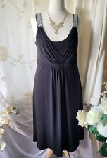 Evans Black Prom Cruise Party Dress With Jewel Straps Crossover Top Size 24