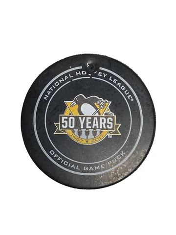 Pittsburgh Penguins 50th Anniversary NHL 100th Anniversary Official Game Puck Cover