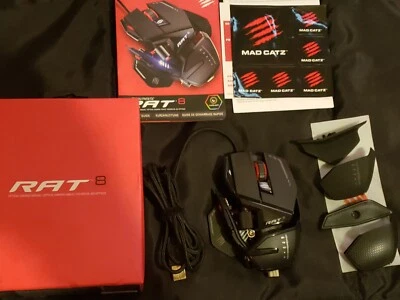 Mad catz the Authentic R.A.T. RAT 8 Wired Gaming mouse Matt Black / Red - Image 1 of 4