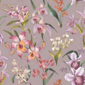 Rasch Maya Orchard Lilac Floral Tropical Leaves Wallpaper 283661 - Picture 1 of 3