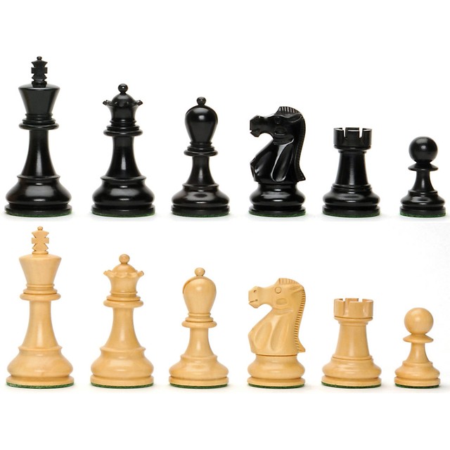 French Staunton Chess Set - Weighted Pieces & Walnut Wood Board 14.75 in.