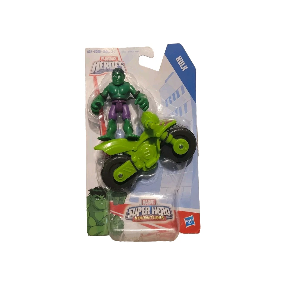 Playskool Heroes Marvel Hulk With Motorcycle Bike & Action Figure