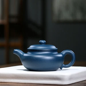 Chinese Yixing Tea Pot Marked Handmade Pot Real Zisha Green Clay 9 Infuser Holes - Picture 1 of 10