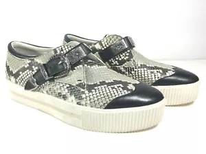 Ash Kansas Gray Black & White Leather Platform Sneakers Women’s Size 40 M NEW - Picture 1 of 11