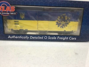 Atlas #3001249 Premier 40'  Box Car Ukraine Relief # 1991 3 Rail NEW O Scale - Picture 1 of 2