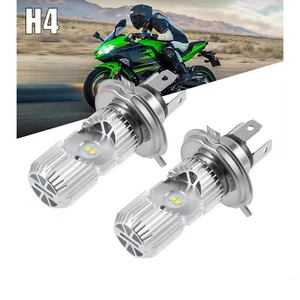 LED H4 Motorcycle Headlights 6000K White H4 LED High/Low Beam Bulb H4 Moto Lamps - Picture 1 of 9
