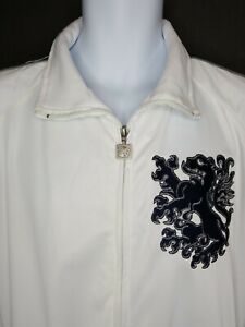 NBN Gear White Sport Fleece Jacket Blue Lion Crest 2XL New with Tags