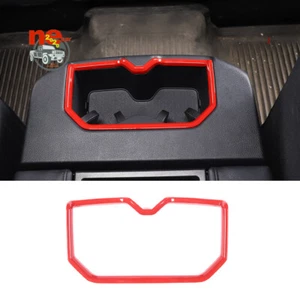 ABS Red Kit Center Rear Cup Holder Cover Trim For Toyot@ Tundr@ Sequoi@ 2022-23 - Picture 1 of 12
