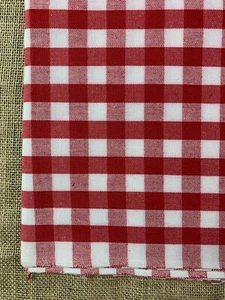 Picnic Red Plaid Mercerized Cotton Fabric Remnant Yardage 4 YDS x 44 Wide - Picture 1 of 4