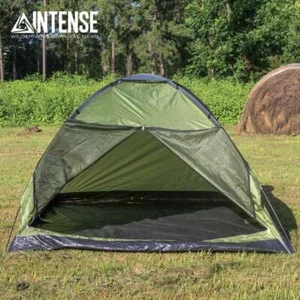 Intense 4 Person Weatherproof Dome Tent for Camping Olive Drab Camo w Easy Setup - Picture 1 of 4
