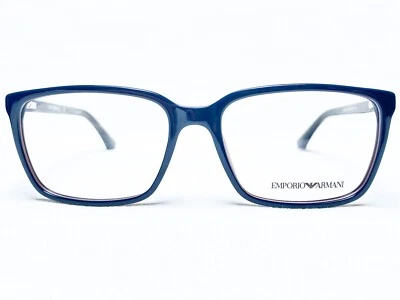Новый Emporio Armani EA3074 5466 мужской синий/коричневый прямоугольник очки оправы 55/17 - Изображение 1 из 4