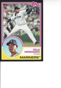 2018 Topps Serie 1 1983 Topps Negro #61 Felix Hernandez Mariners 211/299 - Imagen 1 de 1