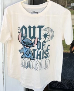 Camiseta para mujer talla L 11-13 Disney STITCH Out Of This World gráfica marfil SS nueva C - Imagen 1 de 5