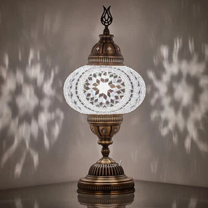 BATTERY Operated Turkish Moroccan Mosaic Colorful Boho Table Bedside Lamp Light - Picture 1 of 70