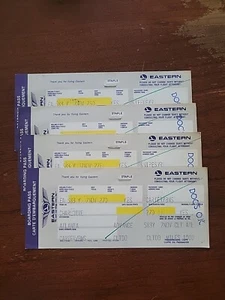 4 EASTERN AIRLINES Boarding Passes Vintage 1985 CLT to ATL Smoking Section YES! - Picture 1 of 9