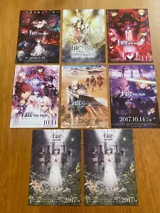 FATE Stay Night Grand Order Japan flyer x8 Heaven's Feel anime japonés conjunto COMO NUEVO - Imagen 1 de 9