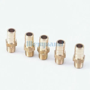 5pcs Hose Barb I/D 6mm x M6 Metric Male Brass Length 15mm Splicer Pipe Fitting - Picture 1 of 6