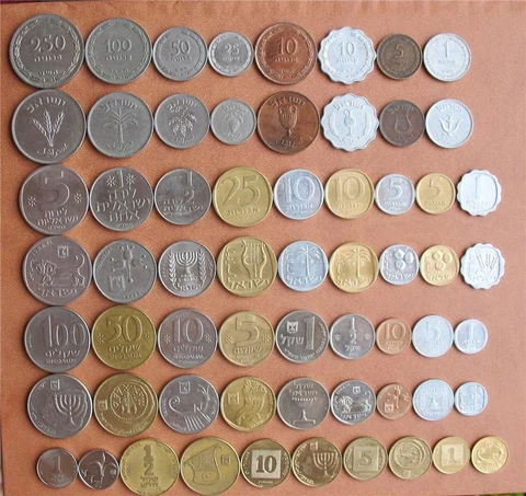 Complete Israel Coins Set Pruta, Lira, Old & New Sheqel - Lot of 31 Coins Cover
