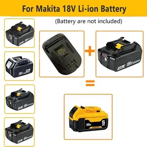 Battery Adapter For Makita 18V Li-ion BL1830 Convert For Dewalt 18V 20V tools - Picture 1 of 7
